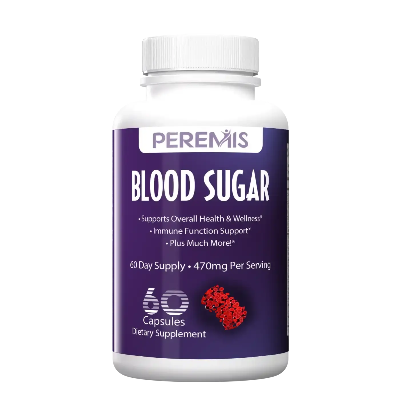 Blood Sugar Support Supplement Capsules by Peremis - Steady Daily Energy